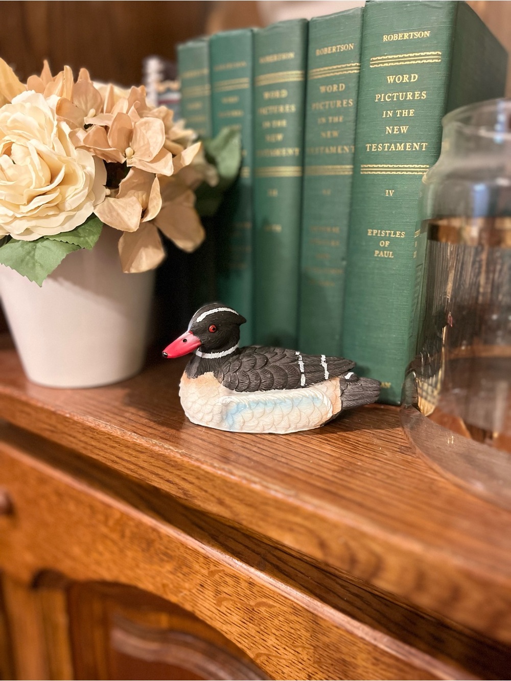 Hand-Painted Decorative Duck Figurine